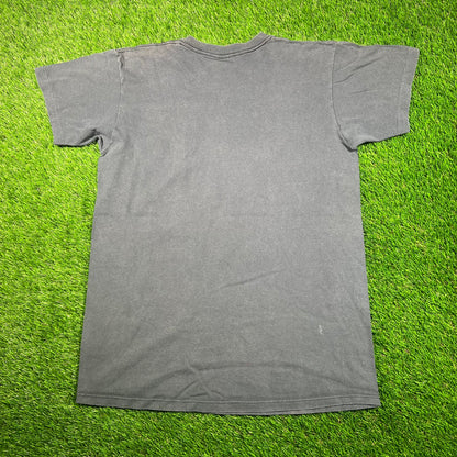 1990s Nike Jordan Chicago World Champs Dunking Washed Grey Tee Size Medium USED v18735