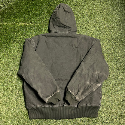 Y2K Carhartt Dark Green Work Jacket Size Large USED v16446