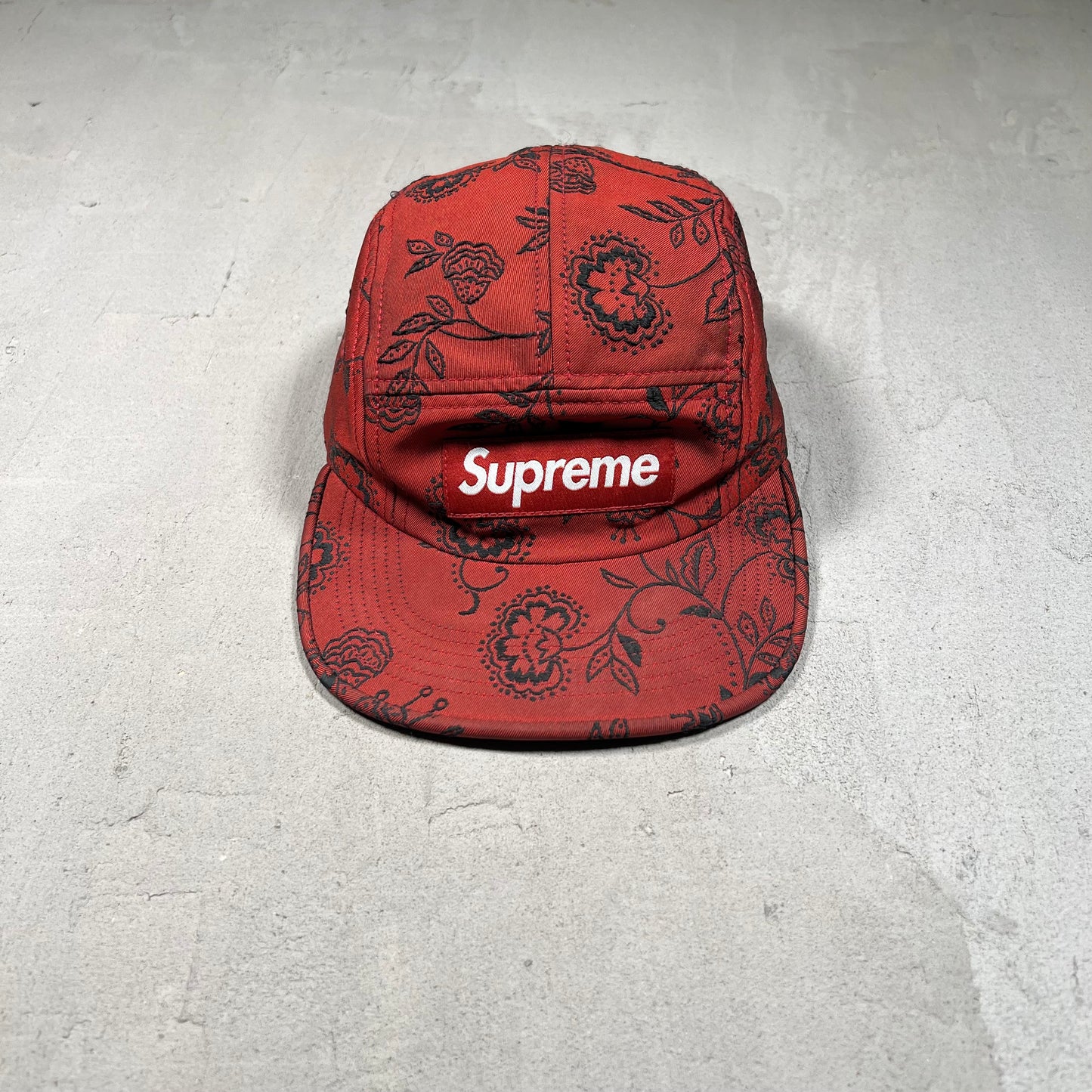 Supreme Floral Jacquard Camp Cap Red (2025) USED x17243