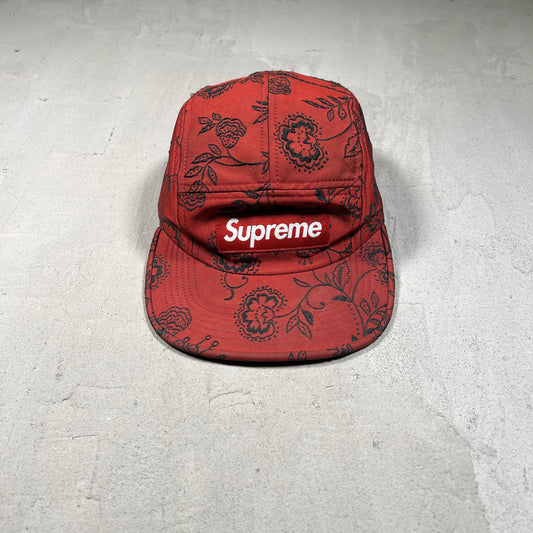 Supreme Floral Jacquard Camp Cap Red (2025) USED x17243