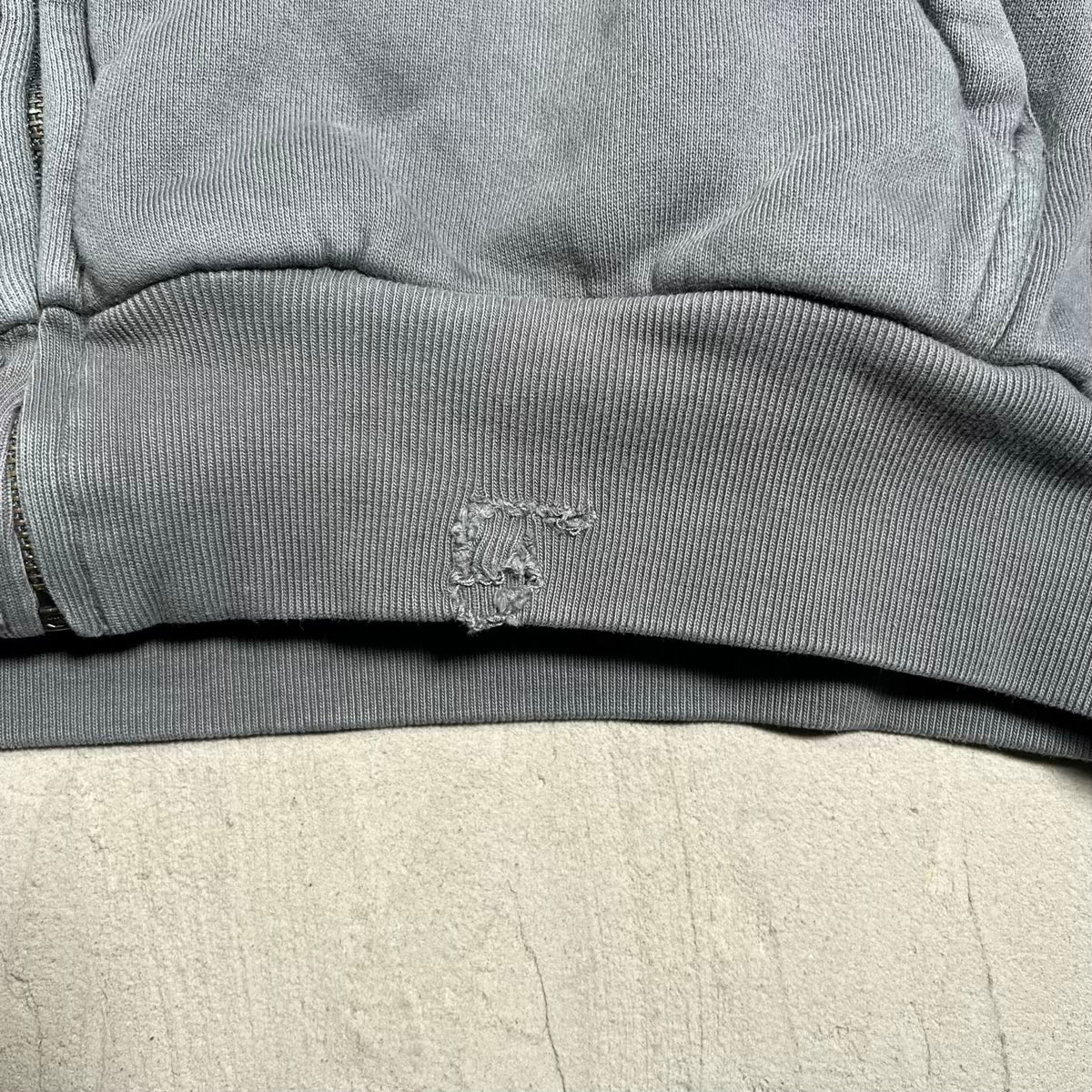 Yeezy Gap Double Layer Grey Full Zip Hoodie SIze Large USED x18401
