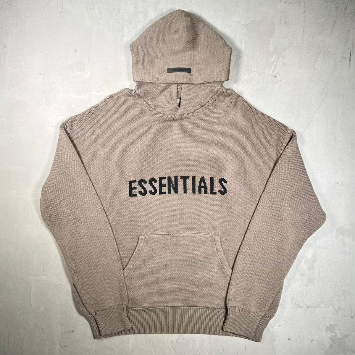 Essentials Fear of God FOG Brown Knit Hoodie Size Medium USED x18891