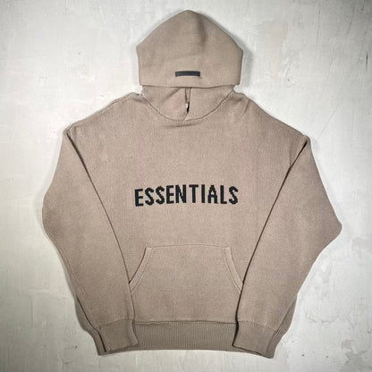 Essentials Fear of God FOG Brown Knit Hoodie Size Medium USED x18891