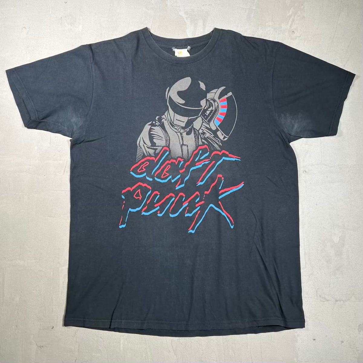 Y2K Daft Punk Black Tee Size XL USED v20119
