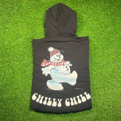 Supreme Snowman Black Hoodie (2023) Size Small NEW x16400