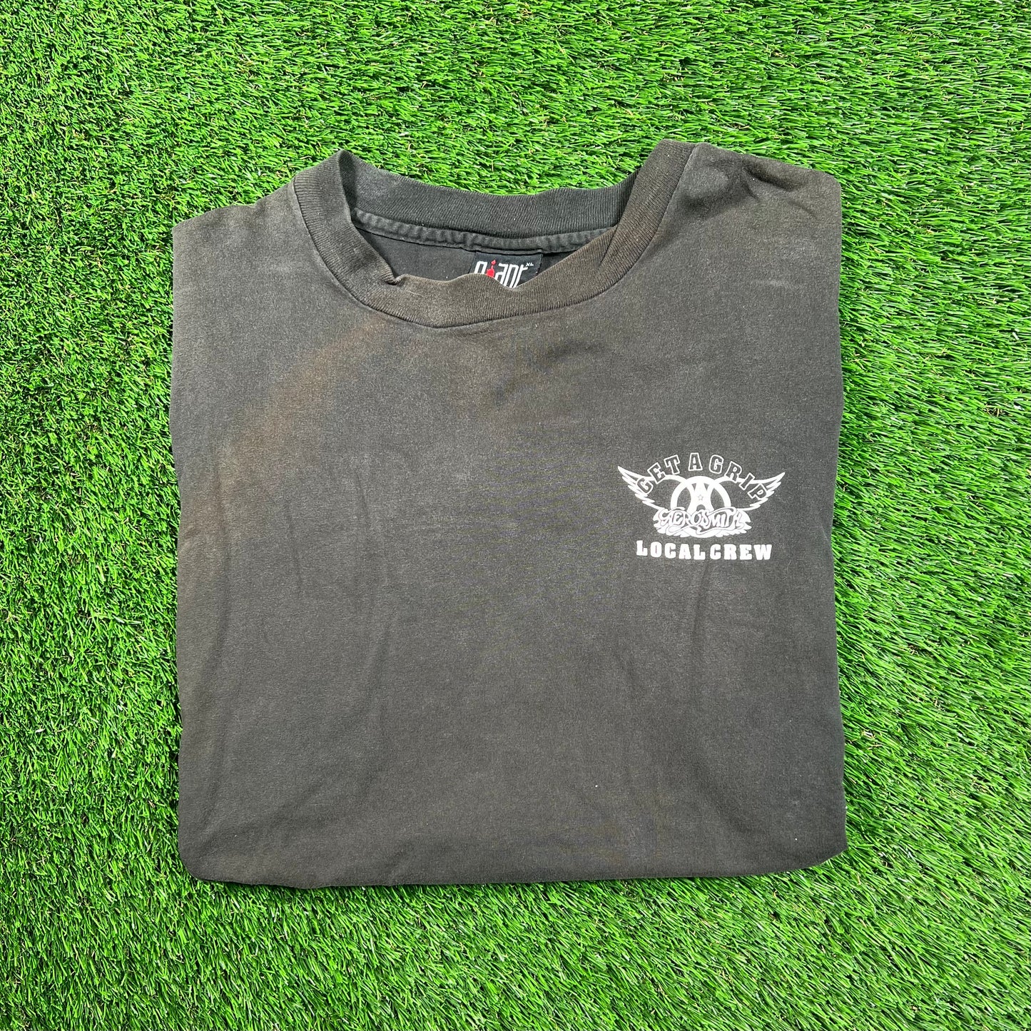 1990s Aerosmith Black "Local Crew" Tee Size XL USED v18274