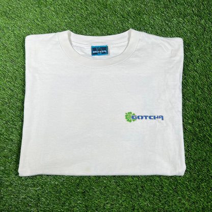 1997 Gotcha White Surf Tee Size XL USED v17382