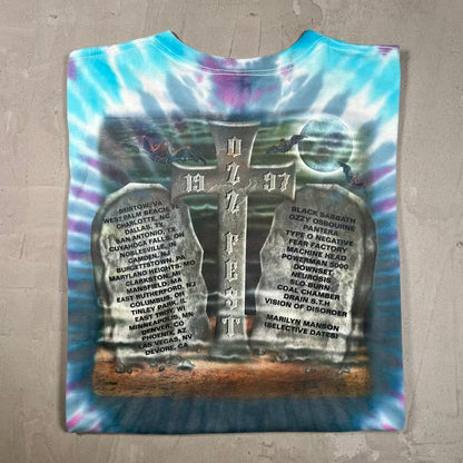 1997 Ozz Fest Screaming Head Tie Dye Tee Size XL USED v20407