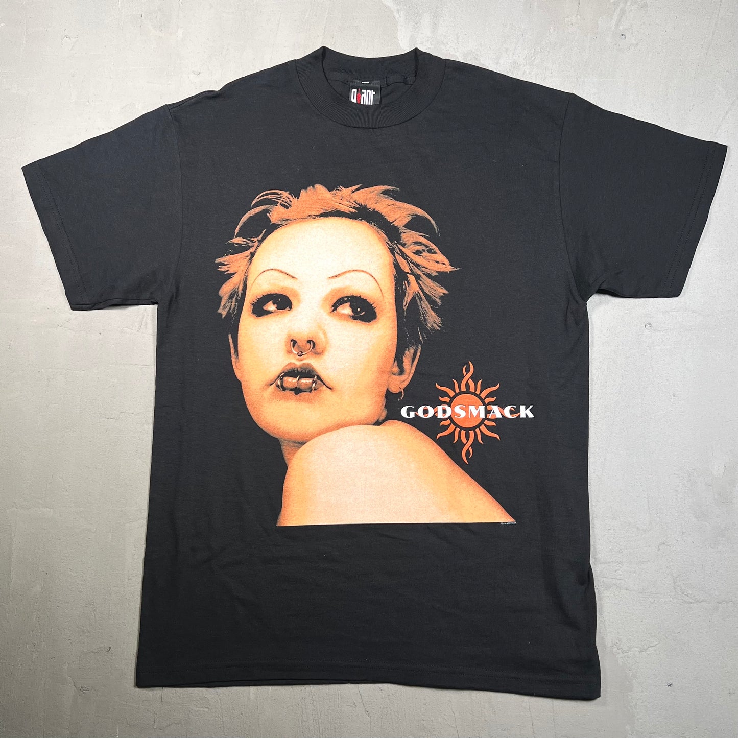 Y2K Godsmack Bootleg Black Tee Size Medium USED v18962