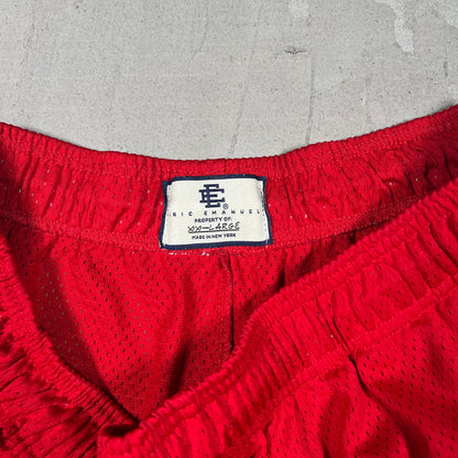 Eric Emanuel Red Shorts/Black Logo Size XXL USED x17321