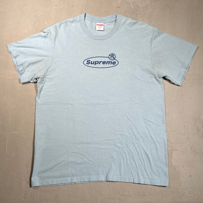 Supreme Warning Tee Dusty Blue (2022) Size Large USED x17502
