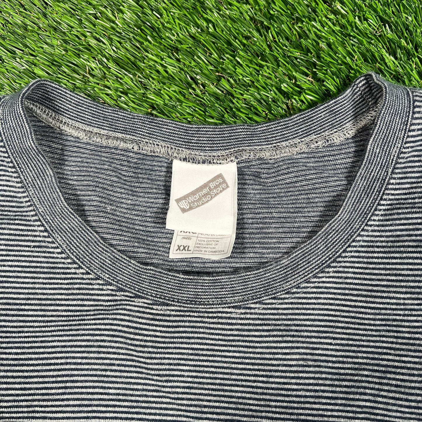 1999 Marvin the Martian "What Plant are you From?" Striped Pocket Tee Size XXL USED v17540