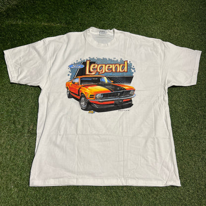 1993 Ford Legend Racing Car White Tee Size XXL USED v16430
