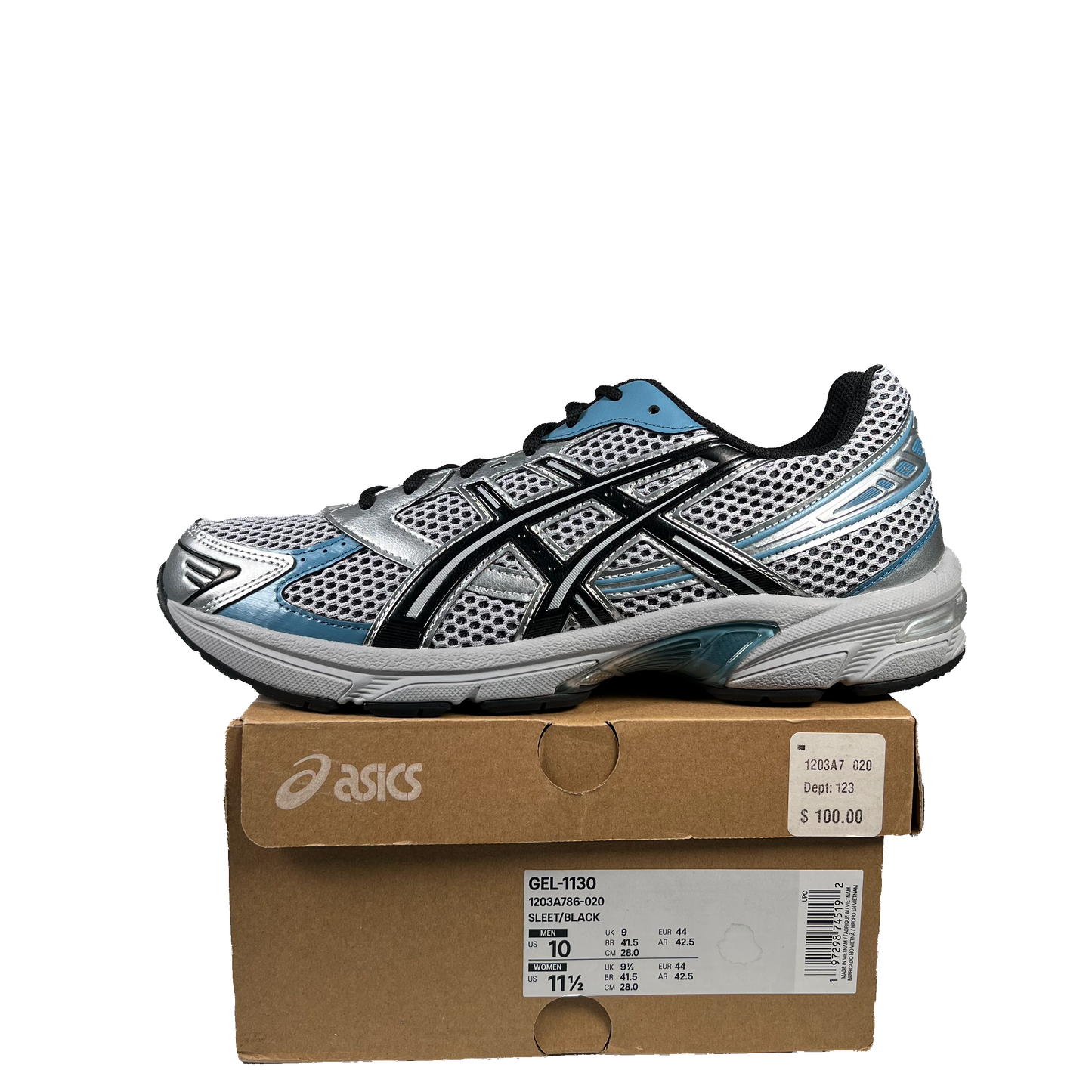Asics Gel-113- Black Blue Silver (2024) Size 10 NEW s19631