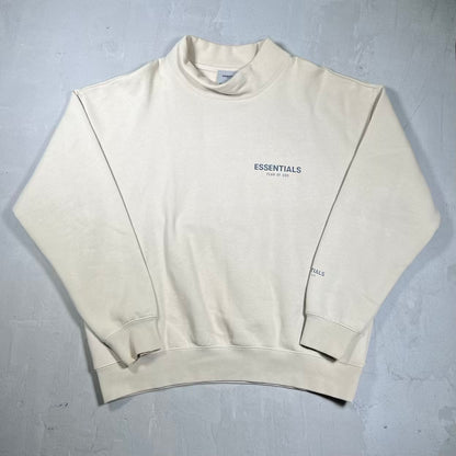Fear of God FOG Essentials Tan Mock Neck Crewneck Size Medium USED x18616