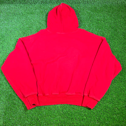 Yeezy Gap Double Layered Red Hoodie Size Medium USED x14348