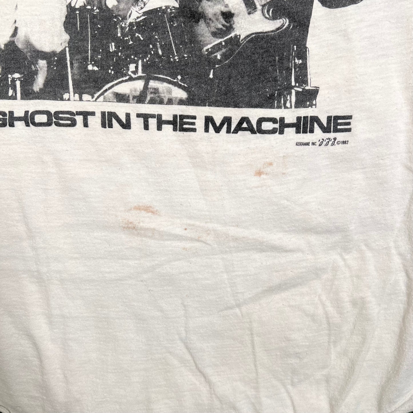 1982 The Police "Ghost in The Machine" Tour Raglan White Longsleeve Size Large USED v18664