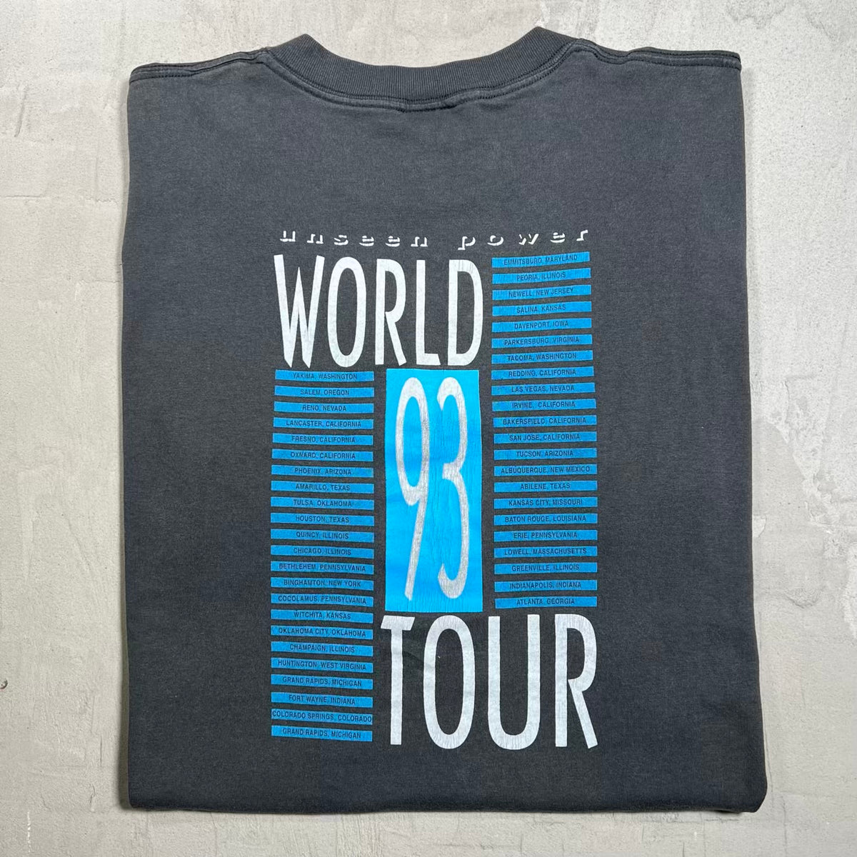 1993 Petra Unseen Power World Tour Black Tee Size XL USED v20100