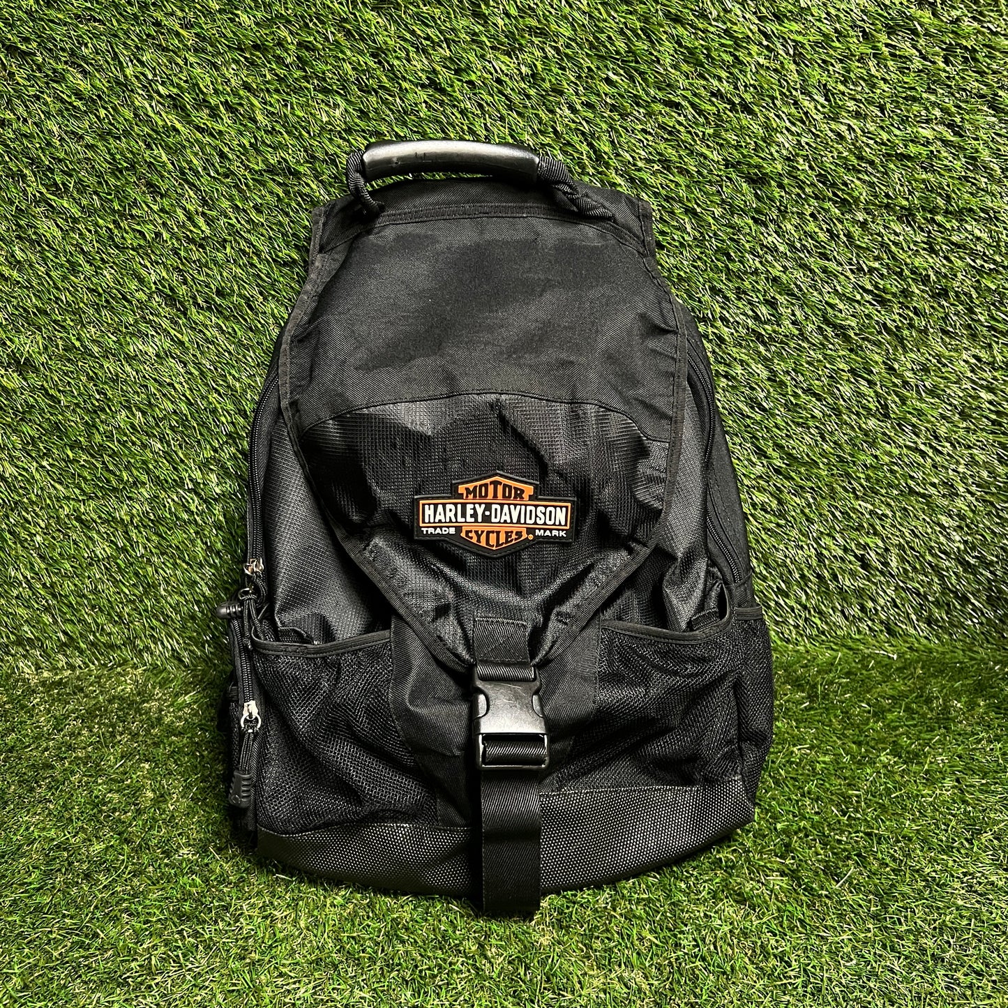 Y2K Harley Davidson Black Backpack USED v16287
