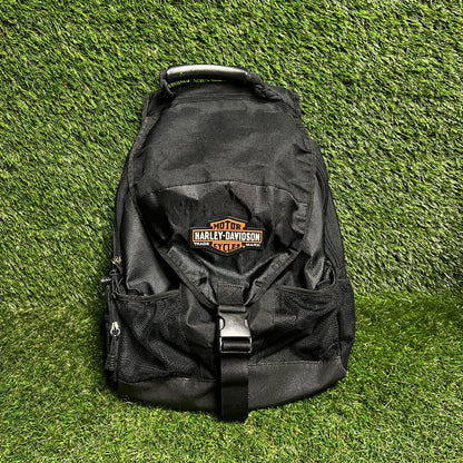 Y2K Harley Davidson Black Backpack USED v16287