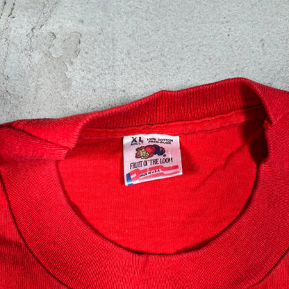 1993 Chiacgo Bulls 3 Peat Eastern Champs Red Tee Size XL USED v17808