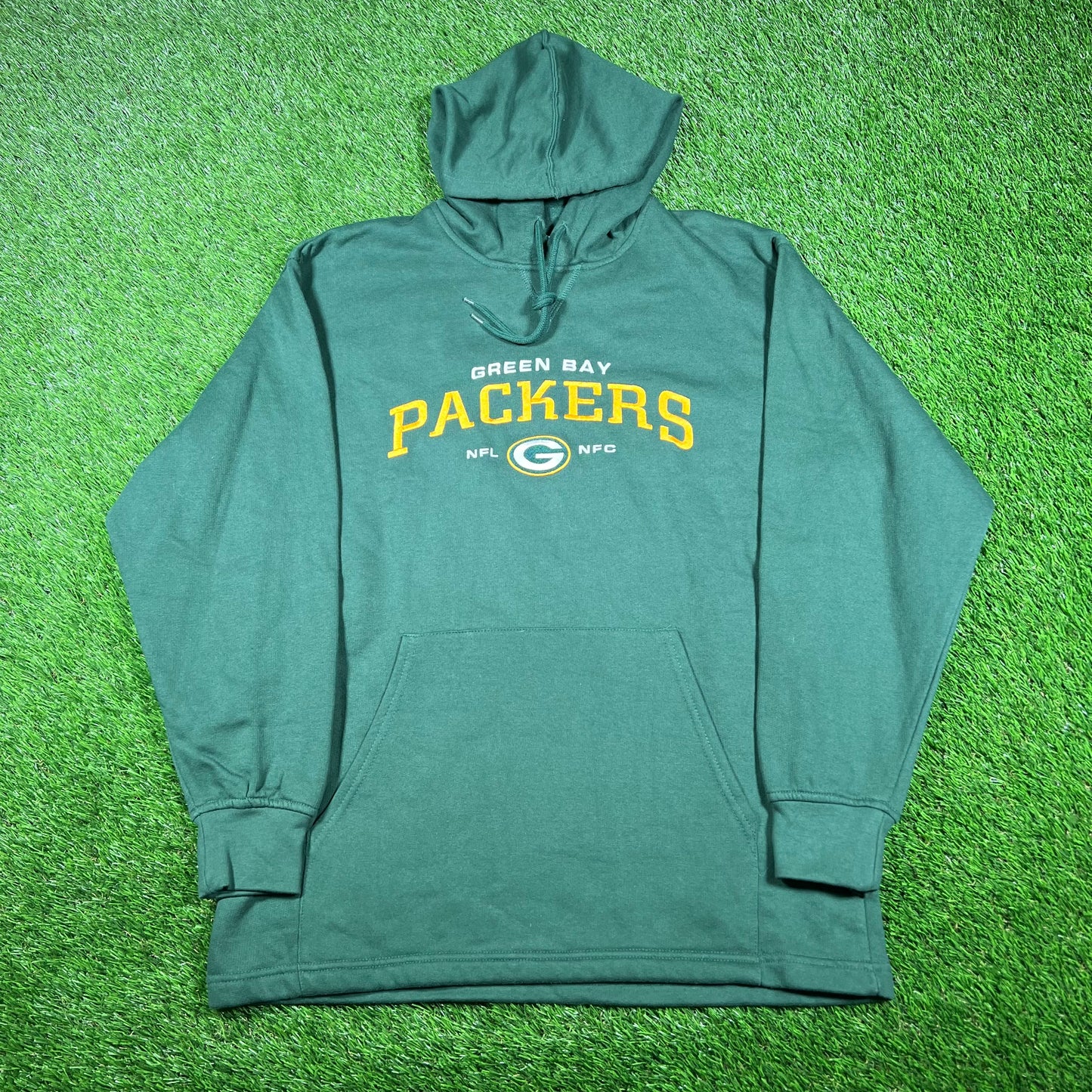 2010s Green Bay Packers NFL NFC Green Hoodie Size Medium USED v16984