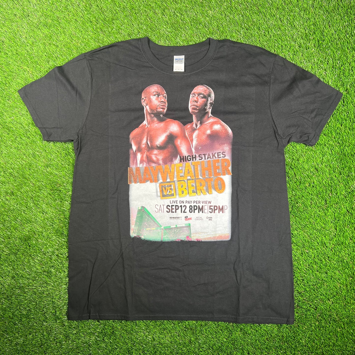 Mayweather vs Berto Boxing Promo Black Tee Size XL USED v17814