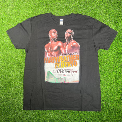 Mayweather vs Berto Boxing Promo Black Tee Size XL USED v17814
