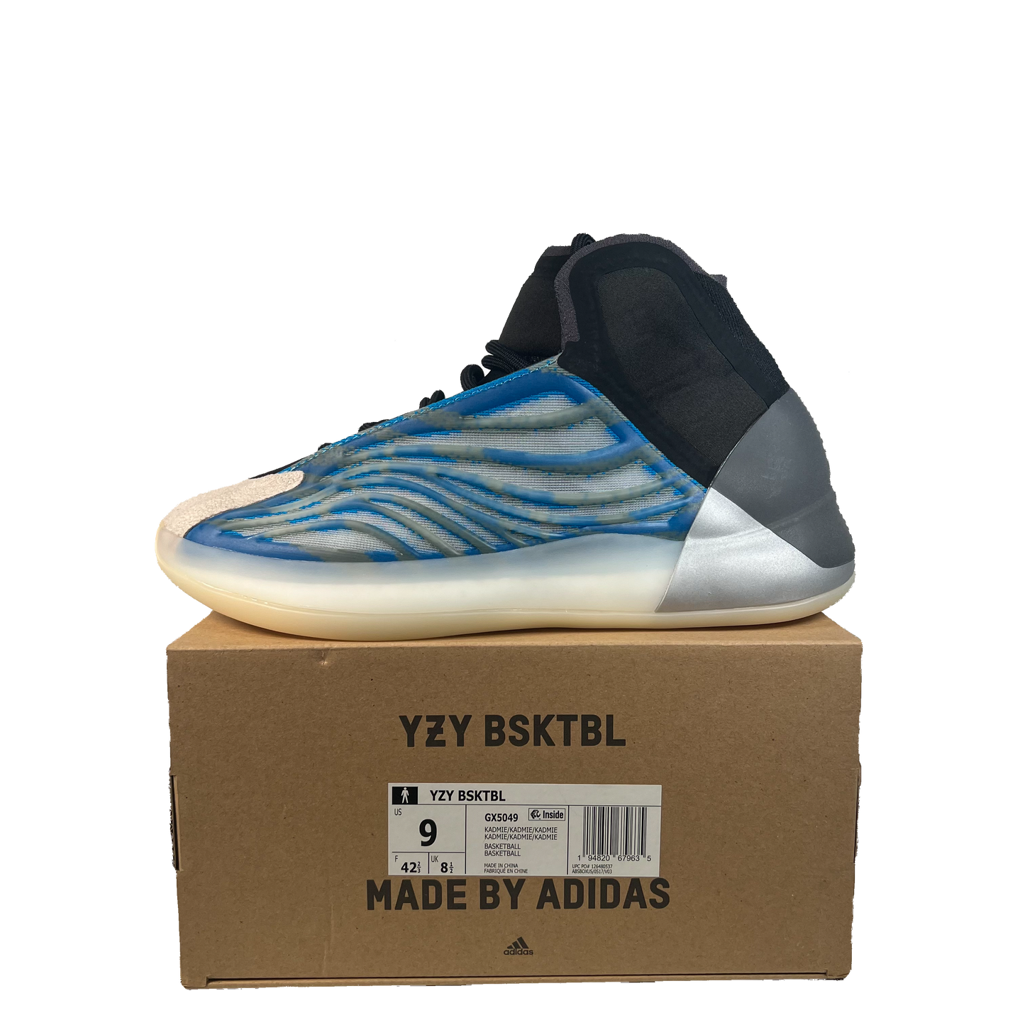 Adidas Yeezy QNTM BSKTBL Frozen Blue (2020) Size 9 NEW s22464