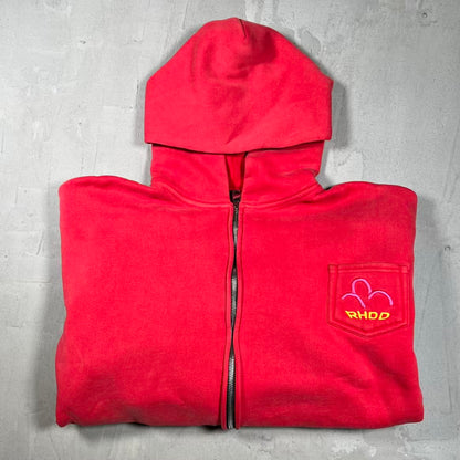 HMDD GV Gallery Raspberry Hills Lychee Red Zip Up Hoodie Size Medium USED x18197