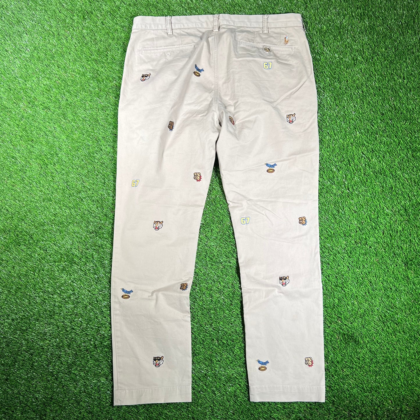 Polo Ralph Lauren Embroidered Patch Logo Khakis Size 36 USED v18191