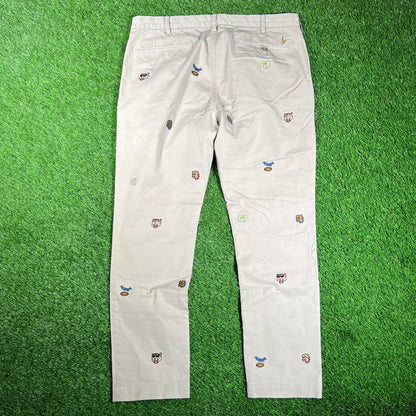 Polo Ralph Lauren Embroidered Patch Logo Khakis Size 36 USED v18191