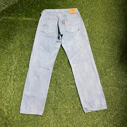 Levis 501 Washed Blue 33 USED V15845