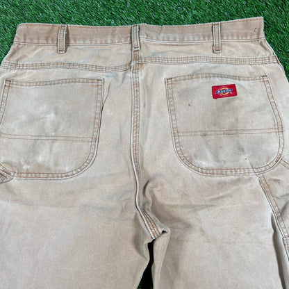 Y2K Dickies Tan Cargo Pants Size 36 USED v16801