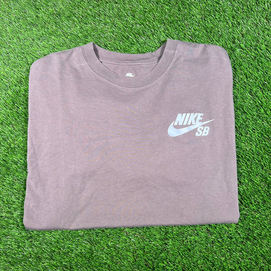 Nike SB Simple Logo Grey Tee Size XL USED v18095
