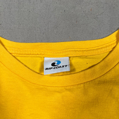 1990s Soul Psycho Surfers Yellow Tee Size Medium USED v19436