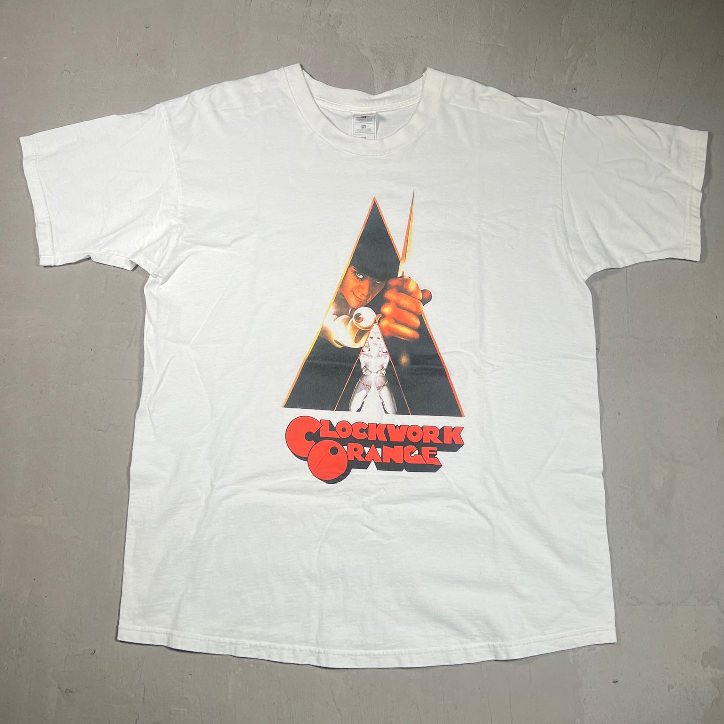 1990's Clockwork Orange Movie Promo White Tee Size XL USED v13779