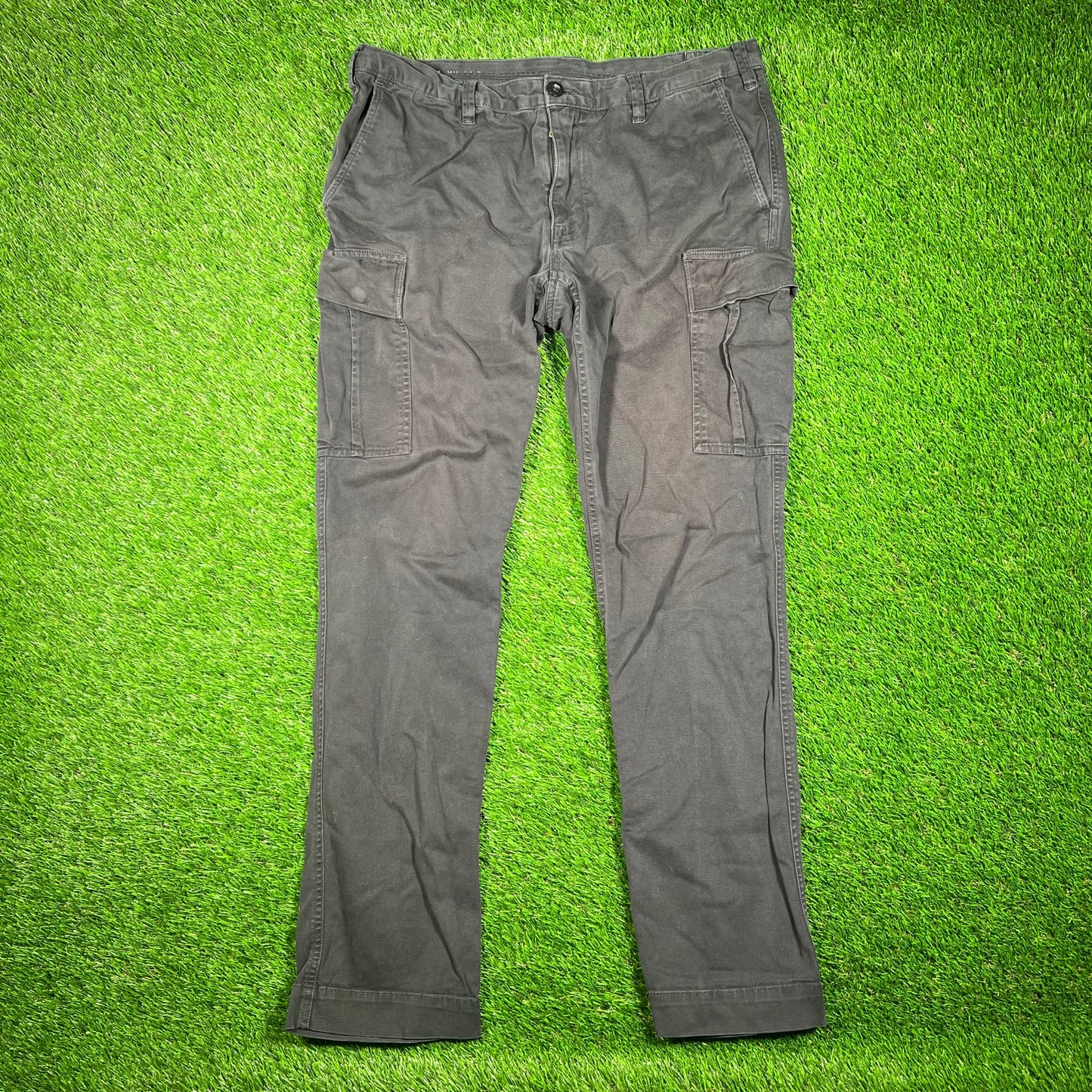 Y2K Polo Ralph Lauren Slim Fit Black Cargo Pants Size 34x32 USED v18711