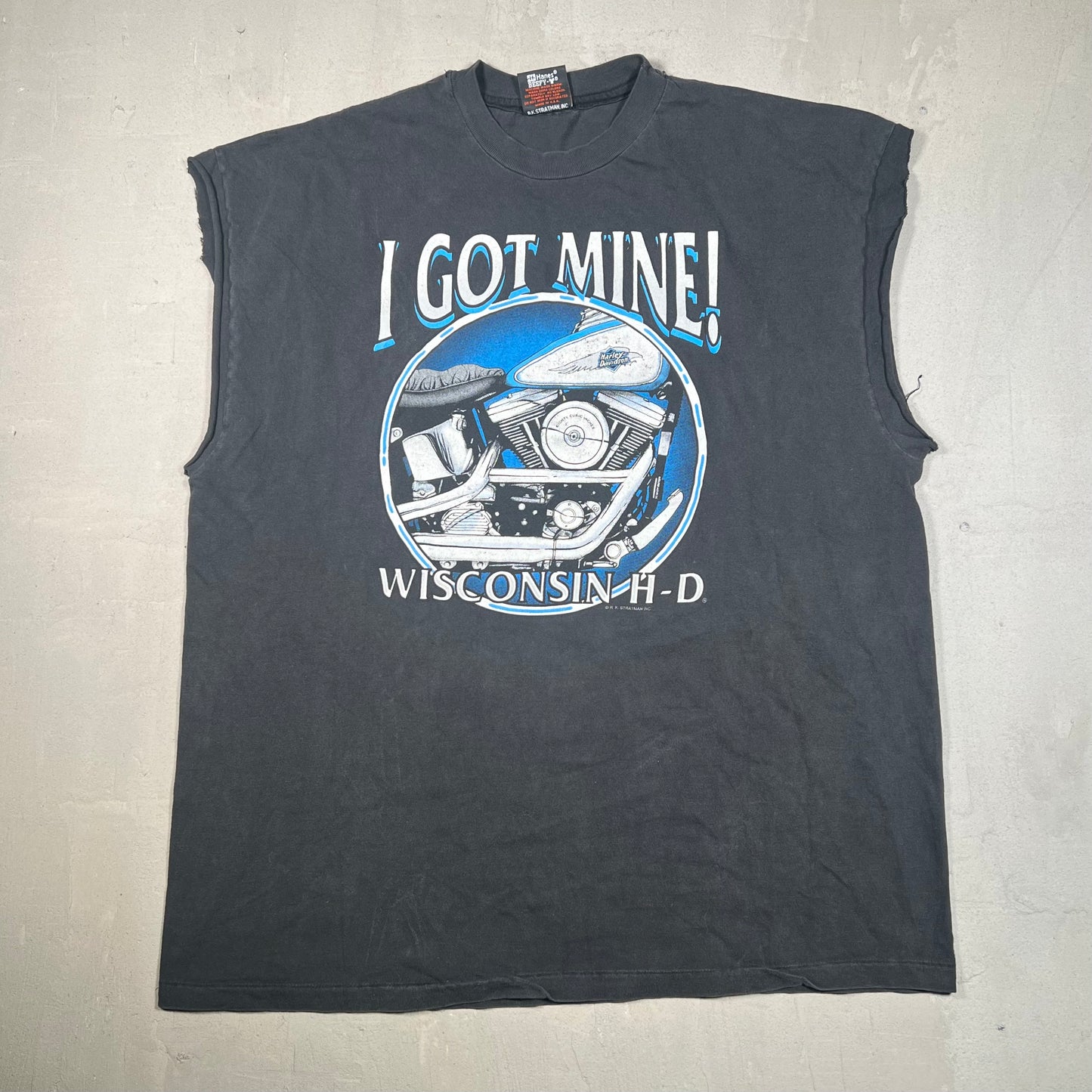 1990s Harley Davidson "I Got Mine" Black Cutoff Tee Size XXL USED v18986