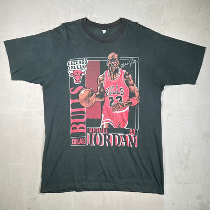 1990s Michael Jordan Player Portrait Black Tee Size XL USED v20308