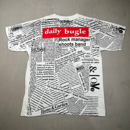 Iron Maiden Newspaper AOP Brockum Tag Tee Size Large USED v11585