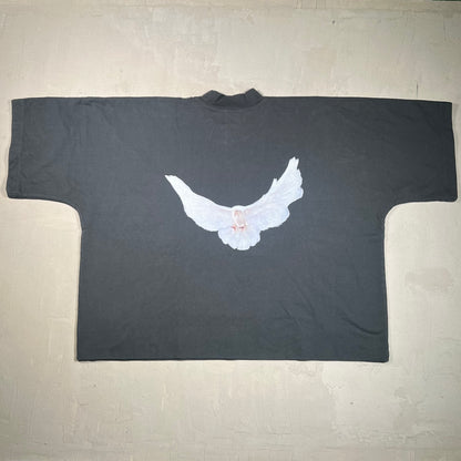 Yeezy Gap Dove Black Oversized Tee Size Large USED x17498