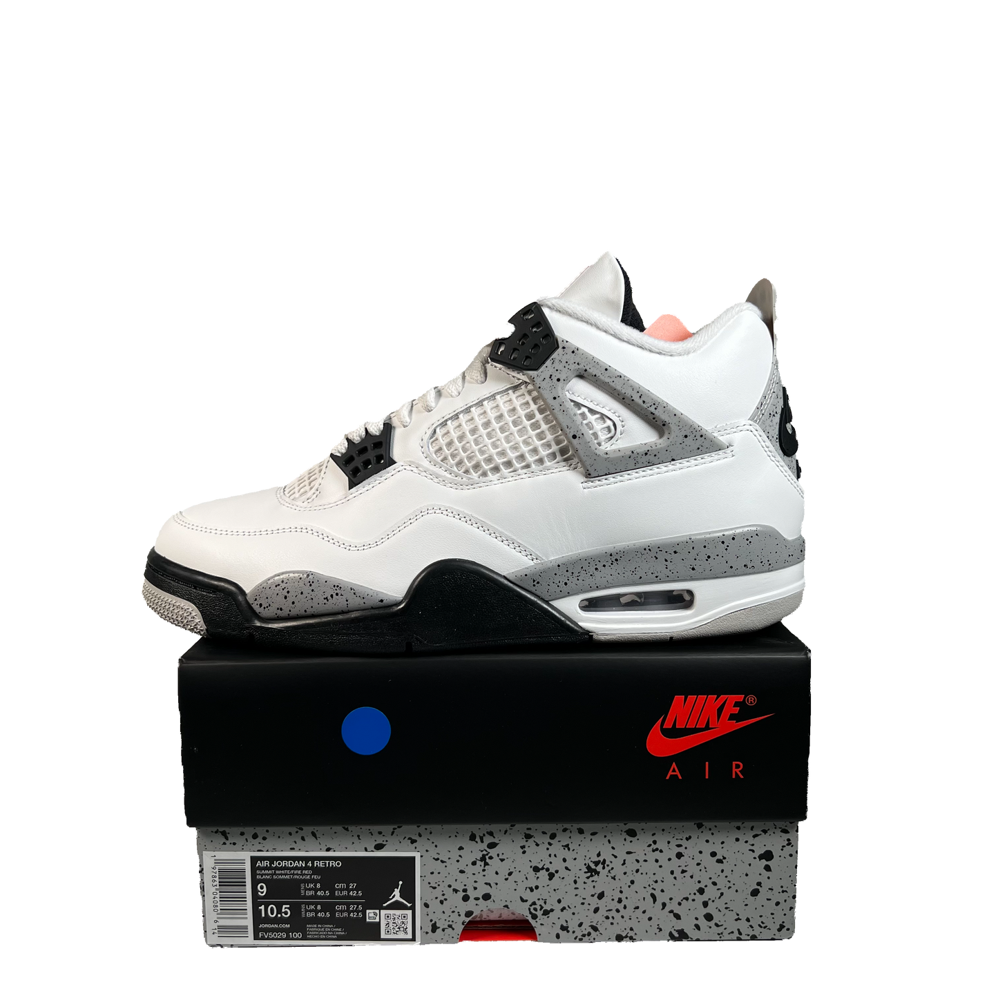 Jordan 4 White Cement (2025) Size 9 NEW s22420