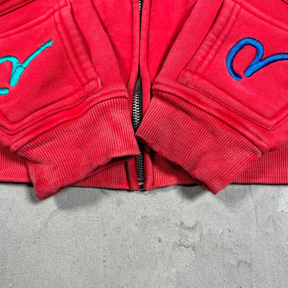 HMDD GV Gallery Raspberry Hills Lychee Red Zip Up Hoodie Size Medium USED x18197