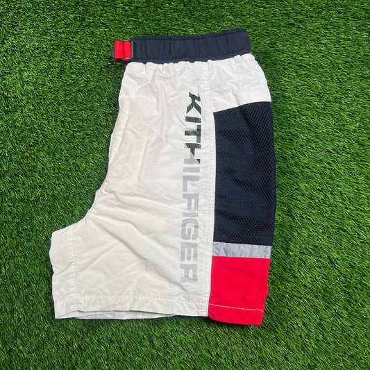 Kith Tommy Hilfiger White Polyesrer Swim Trunks Size Small USED x16228