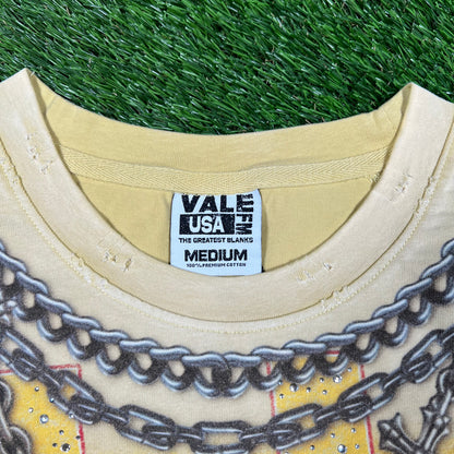 Vale Valley Dreams Rhinestone Wu-Tang Yellow Tee Size Medium NEW x14404
