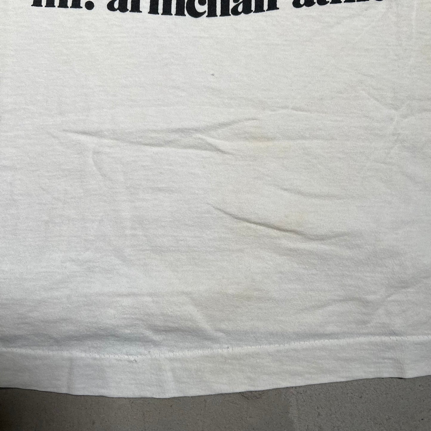 1990s Mr. Armchair Athlete White Tee Size Large USED v19559