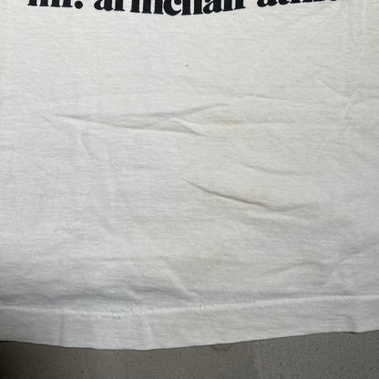 1990s Mr. Armchair Athlete White Tee Size Large USED v19559