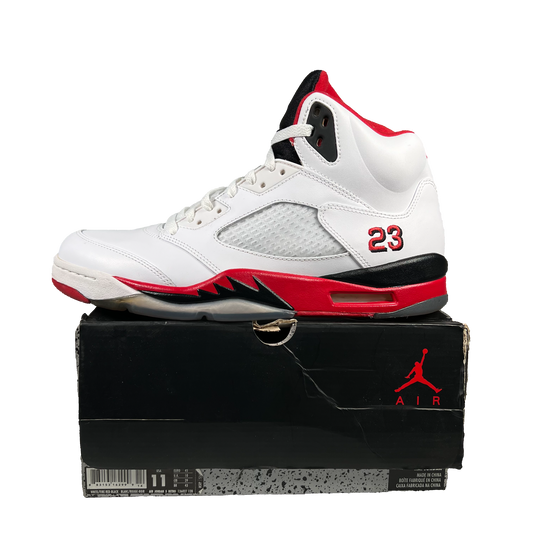 Jordan 5 Fire Red Black Tongue (2013) Size 11 USED s19149