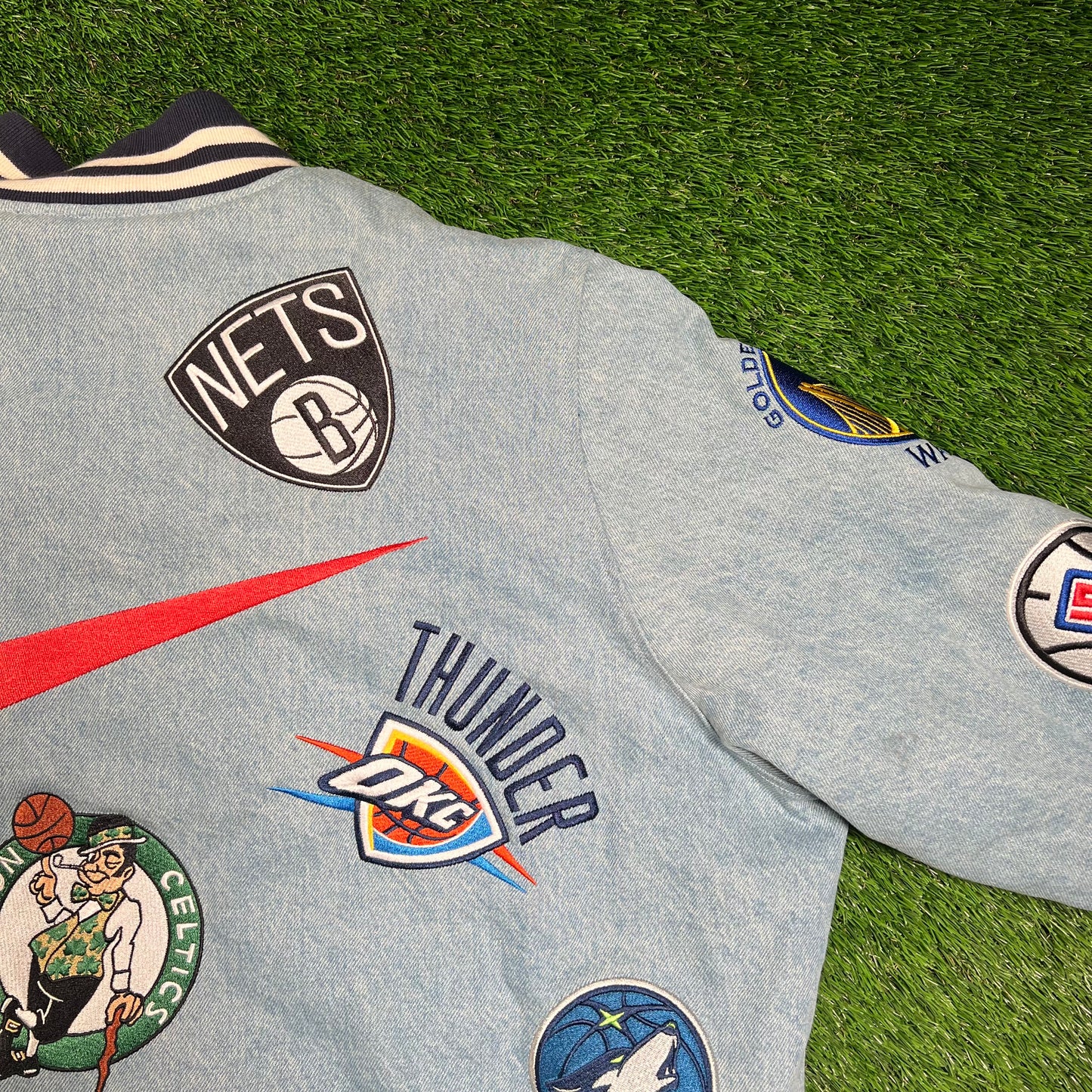Supreme Nike NBA Teams Warm Up Denim Jacket (2018) Size XL USED x16542